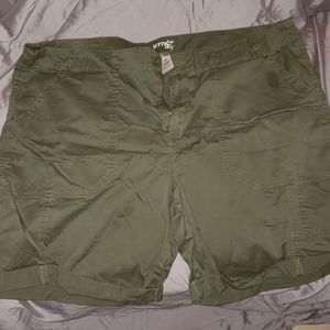 Green cargo shorts